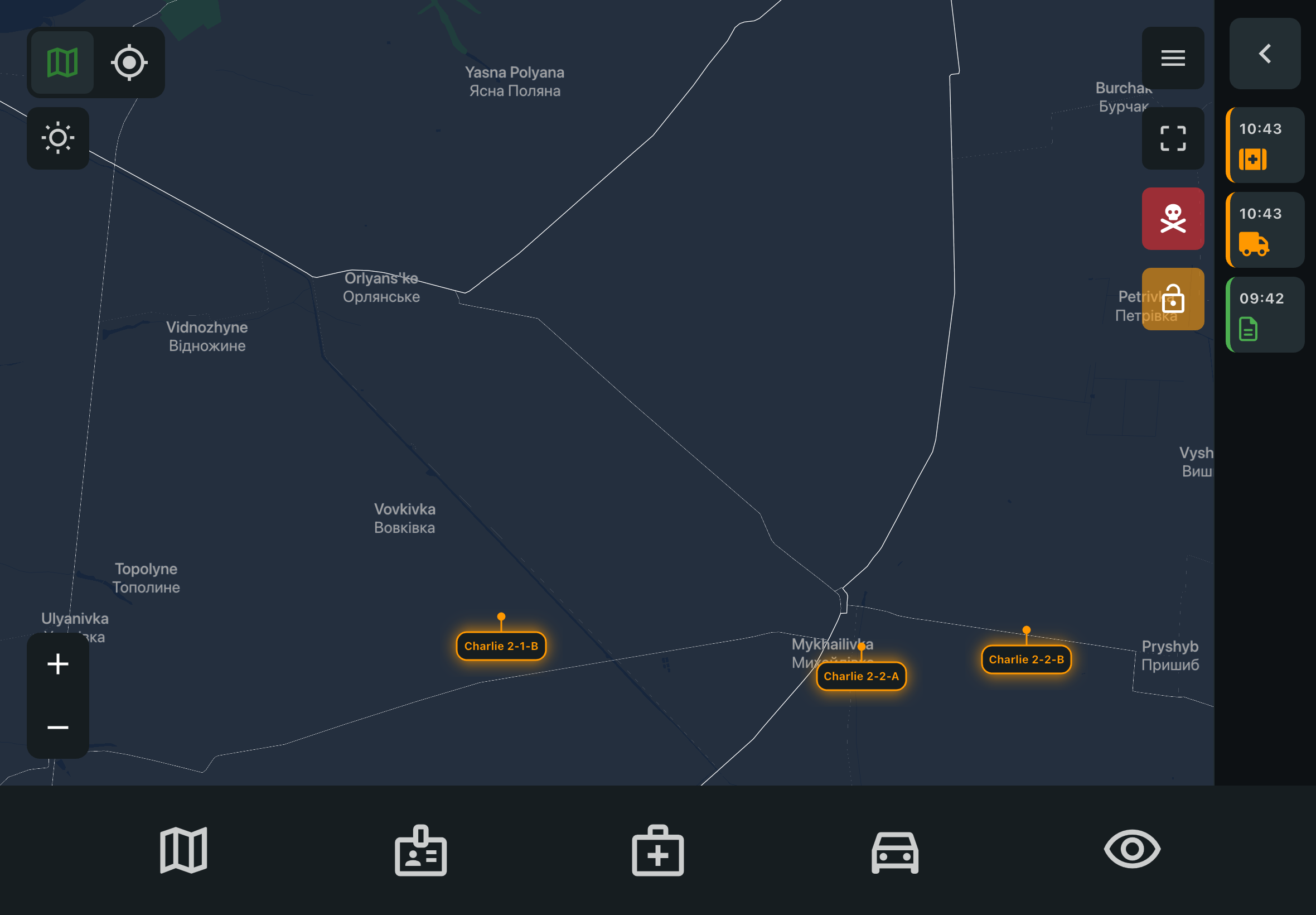 PERSES platform — force overlay map view
